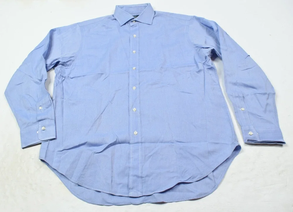 Vintage Polo Ralph Lauren REGENT Shirt Mens 16.5 Blue Long Sleeve Button-Up
